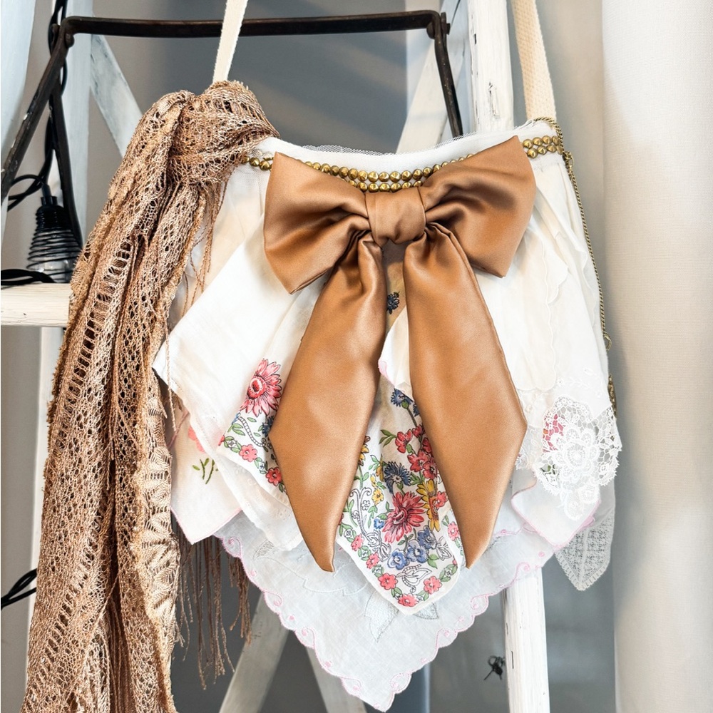 Handkerchief bohemian handmade crossbody bag.